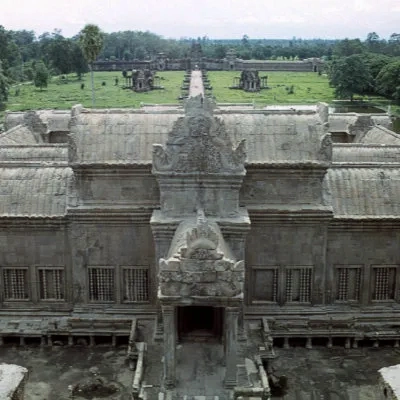 Looking back to the main entrance, Angkor Wat