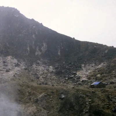 In a volcano crater, Mount Sibayak, Sumatra