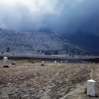 Track to Mount Bromo in the sand sea