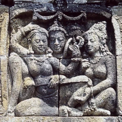A queen being dressed, Borobudur