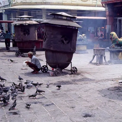 Incinerators at a Chinese temple, Georgetown