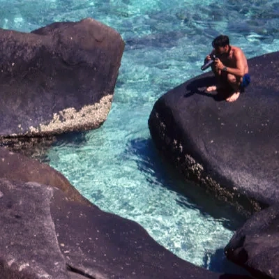Photographing the sea, Tioman Island