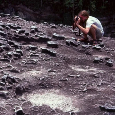 Rune taking pictures of the rock formations, Bako, Sarawak