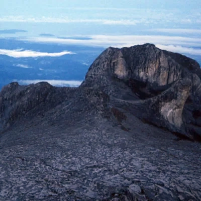 View from the summit towards the sea, Mount Kinabalu