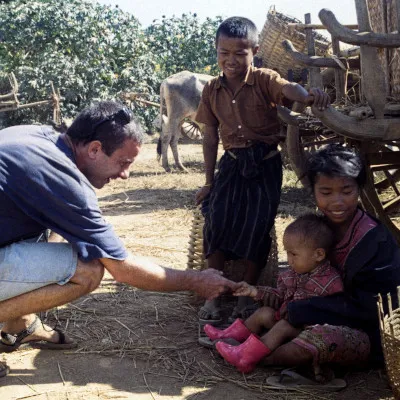 Chad with a Burmese child