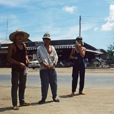 Disreputable-looking bus men, Ho Chi Minh City-Nha Trang road